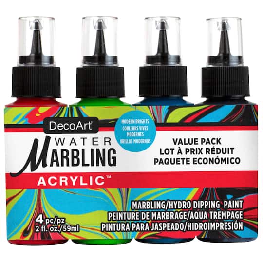 DecoArt&#xAE; 4-Color Modern Brights Water Marbling Value Pack